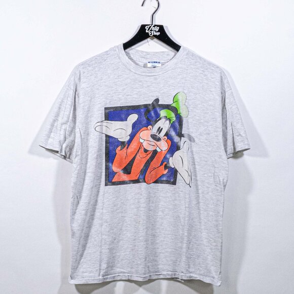 Goofy Square Disney T-Shirt Distressed Large VTG 90s Cartoon Movie - Picture 1 of 9